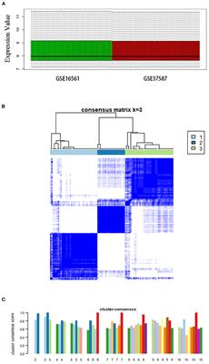 Consensus clustering of gene expression profiles in peripheral blood of acute ischemic stroke patients